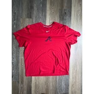 Nike T-Shirt Mens 2XL Red Good Atlanta Braves MLB Short Sleeve Graphic Tee